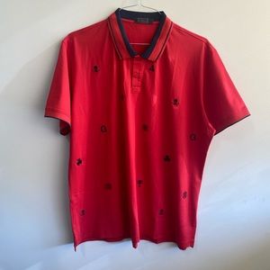 G/Fore SS Polo, Men’s Golf Shirt, Red with Embroidered Design, XL